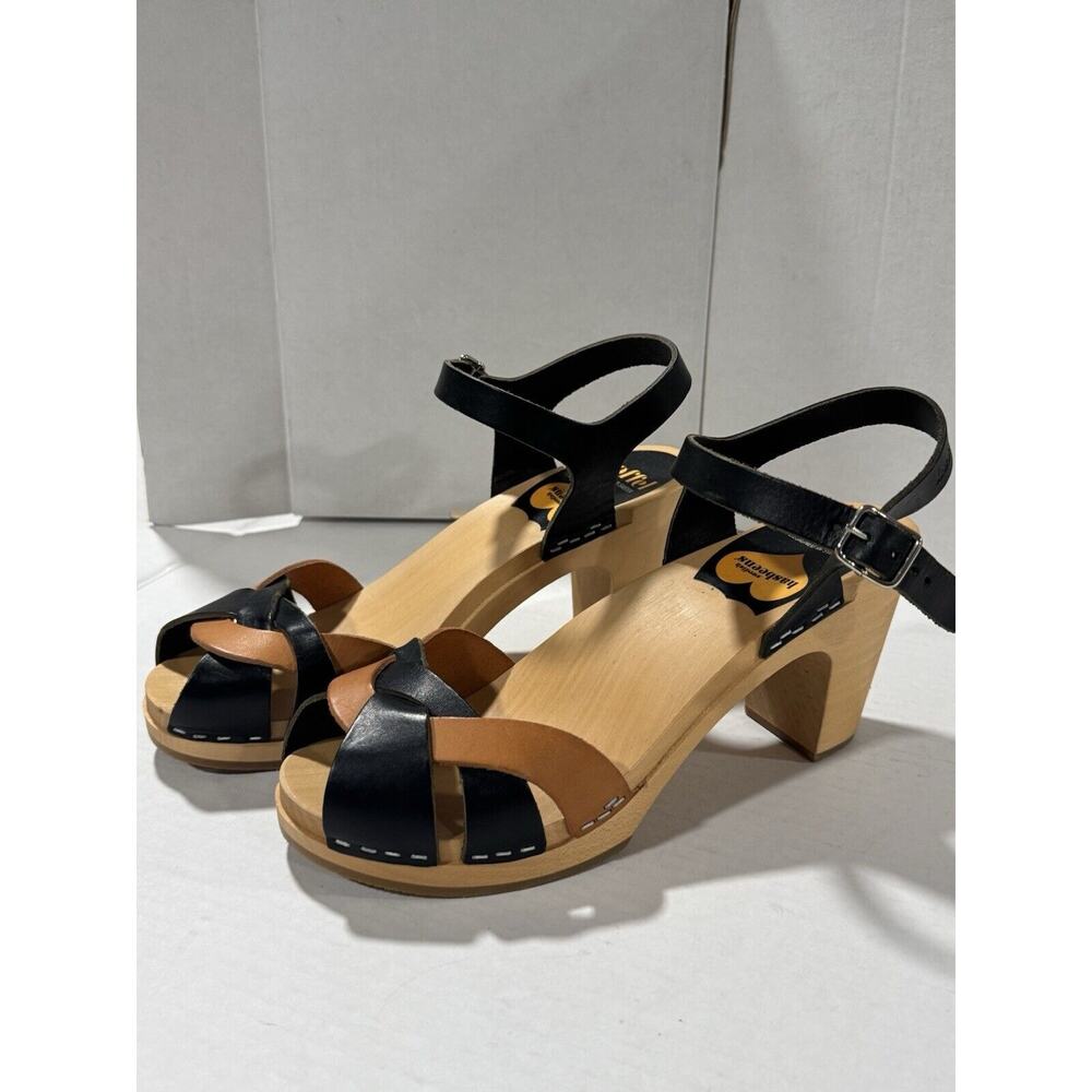Platform Sandal Heels in Black and Tan - Women